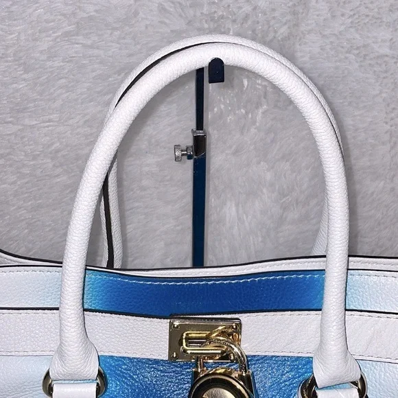 New Michael Kors Hamilton Spray Large Leather Shoulder Bag Tote Purse Wh…